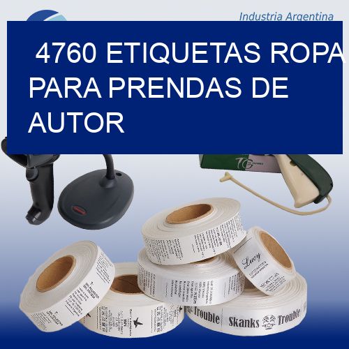 4760 Etiquetas ropa para prendas de autor