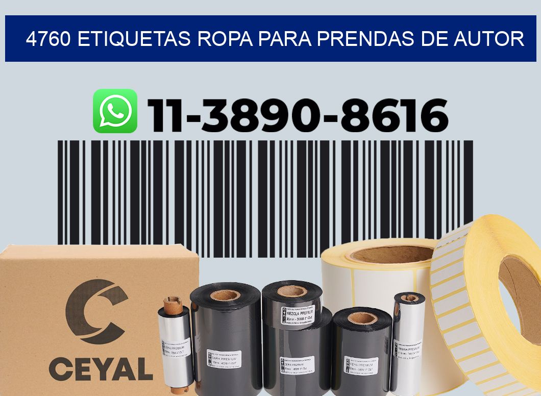 4760 Etiquetas ropa para prendas de autor