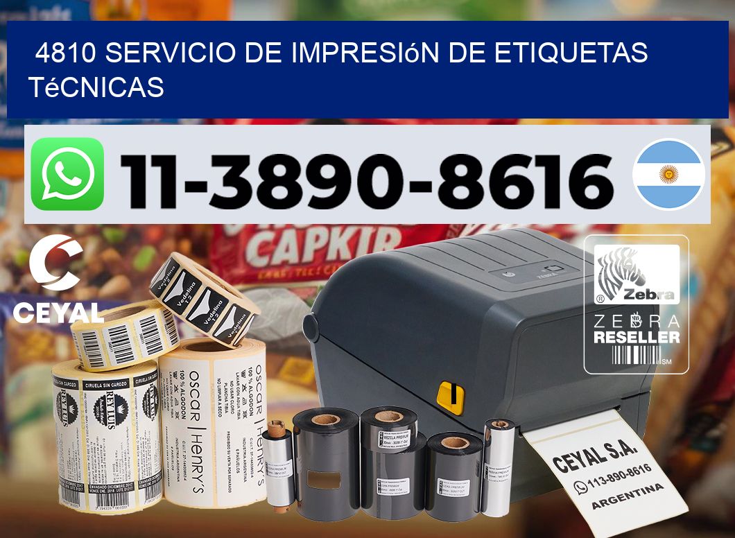 4810 Servicio de impresión de etiquetas técnicas