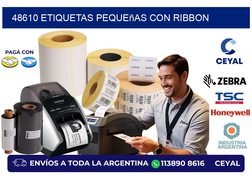 48610 etiquetas pequeñas con ribbon