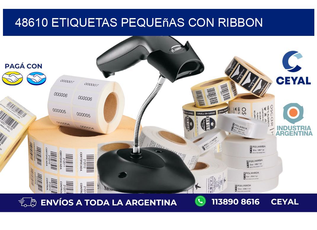 48610 etiquetas pequeñas con ribbon