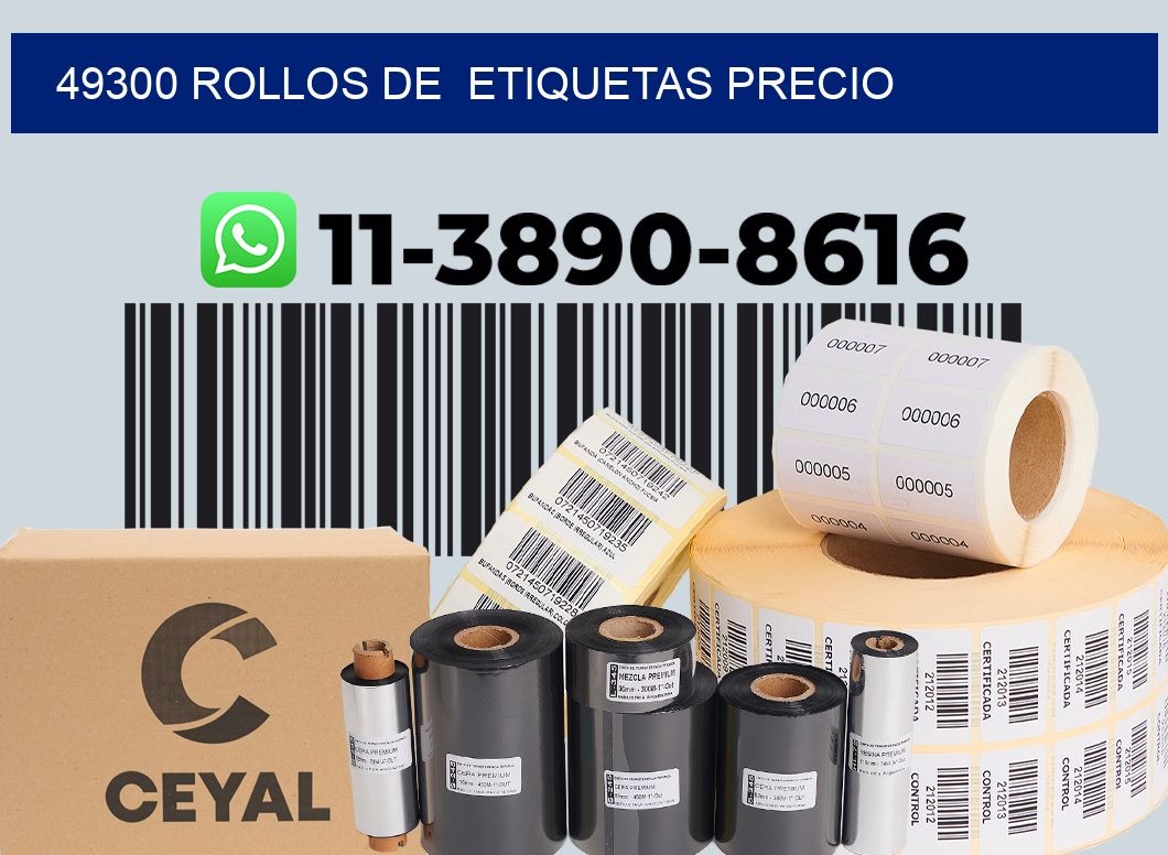 49300 rollos de  etiquetas precio