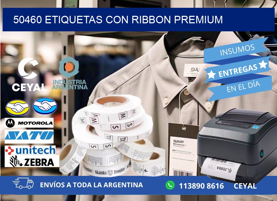 50460 etiquetas con ribbon premium