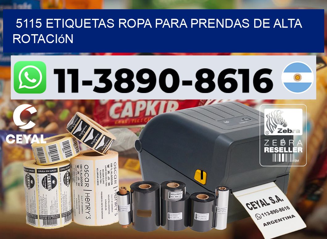 5115 Etiquetas ropa para prendas de alta rotación
