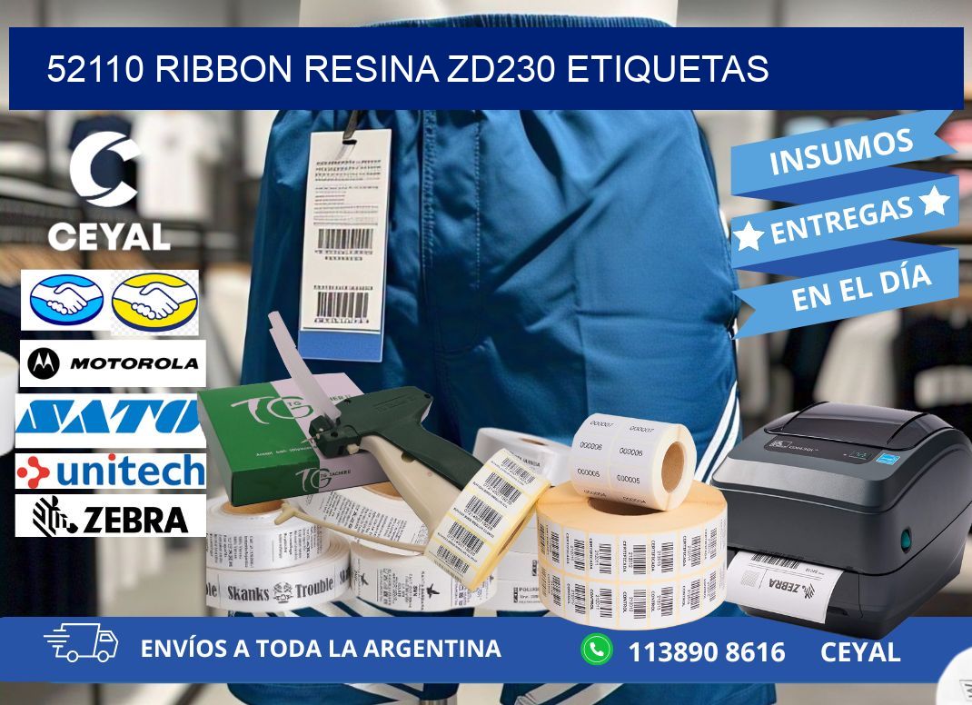 52110 ribbon resina zd230 etiquetas