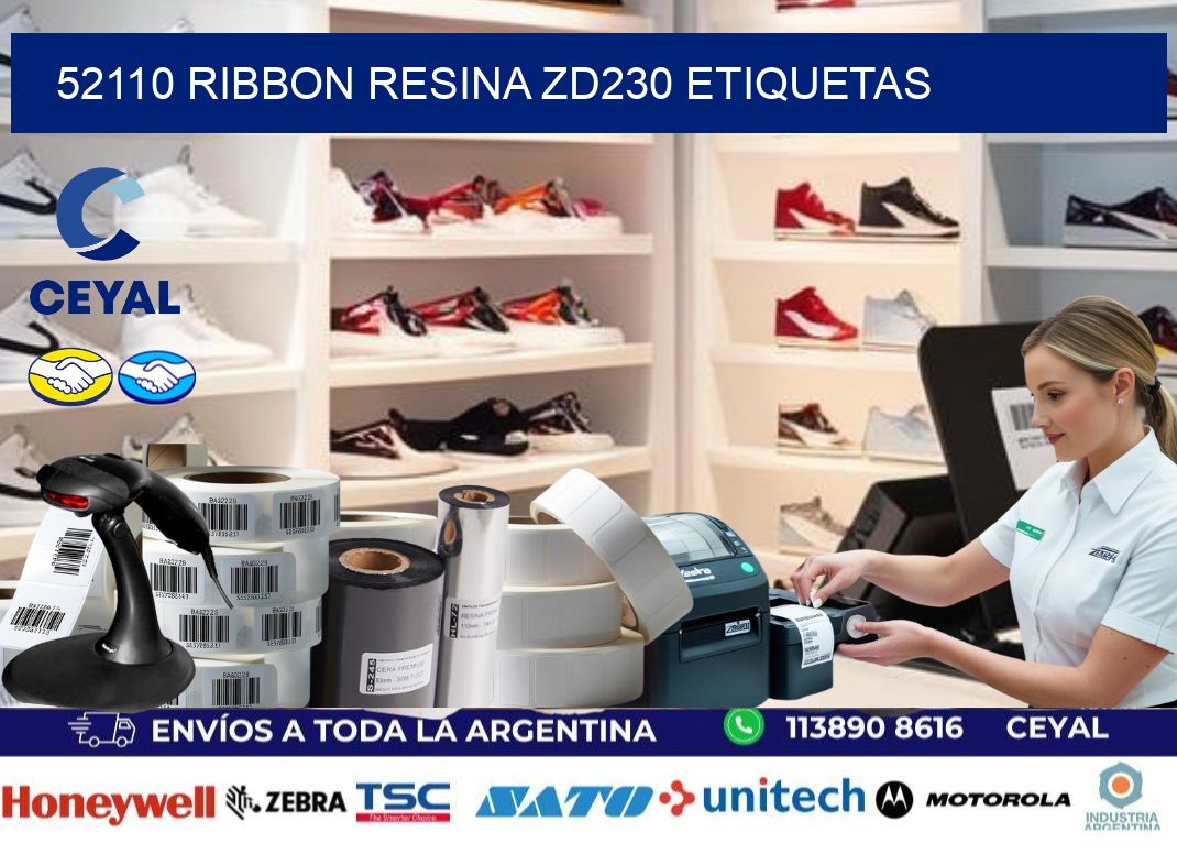 52110 ribbon resina zd230 etiquetas