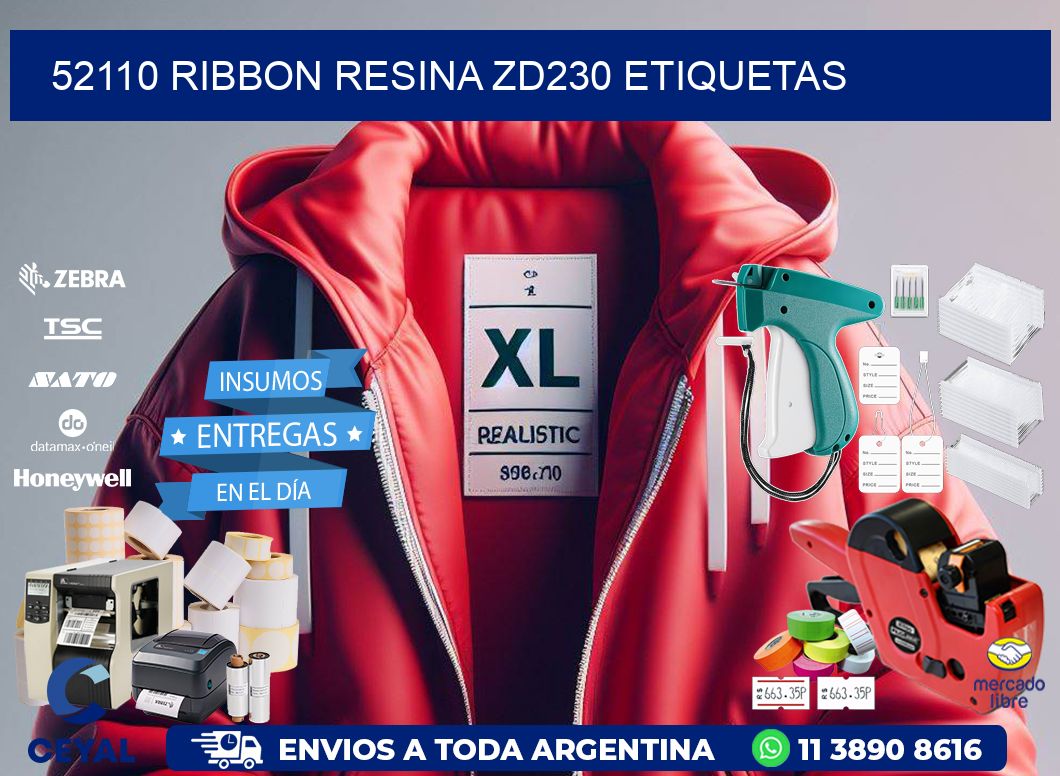 52110 ribbon resina zd230 etiquetas