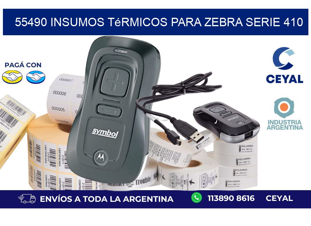 55490 insumos térmicos para zebra serie 410