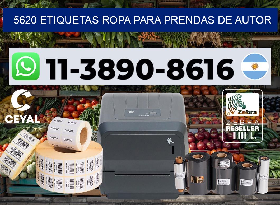5620 Etiquetas ropa para prendas de autor