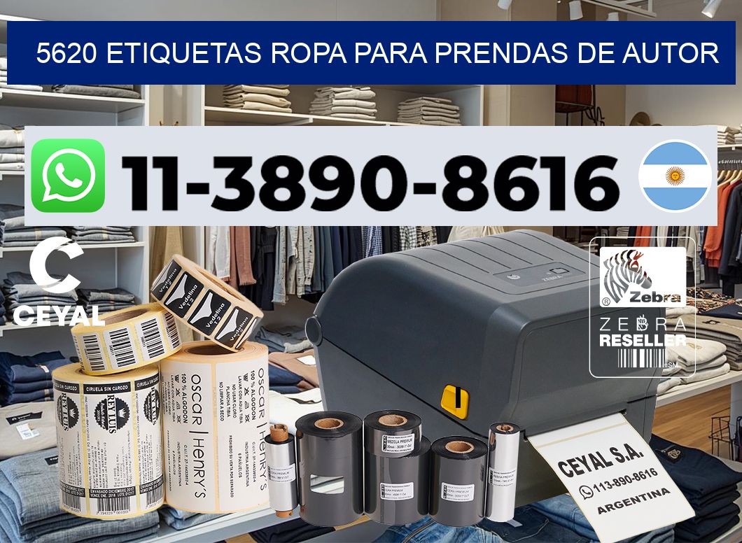 5620 Etiquetas ropa para prendas de autor
