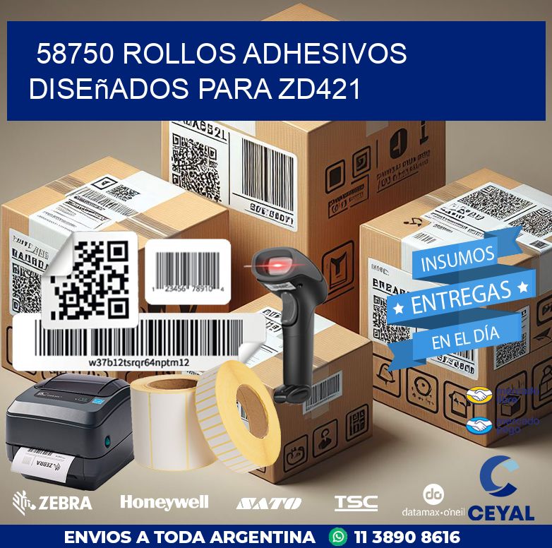 58750 rollos adhesivos diseñados para zd421