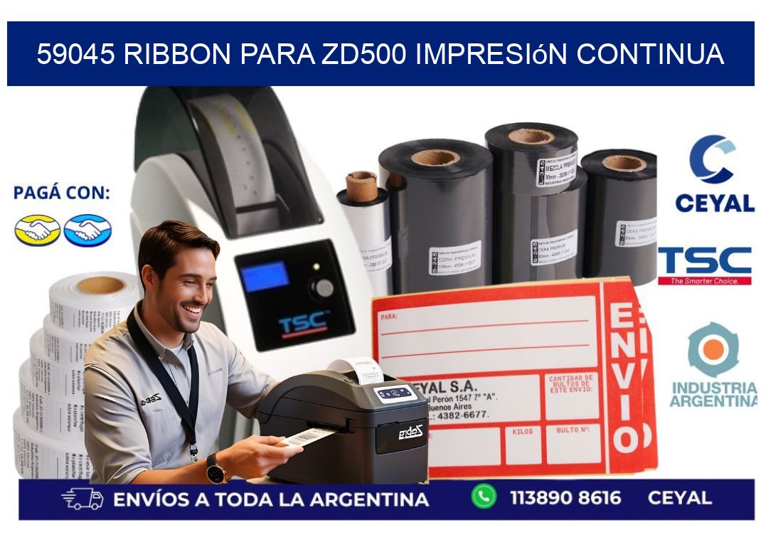 59045 ribbon para zd500 impresión continua