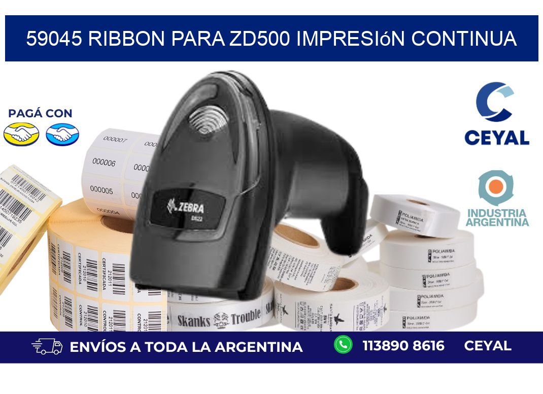59045 ribbon para zd500 impresión continua