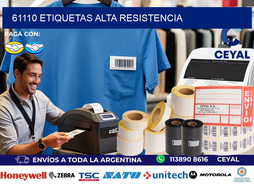61110 etiquetas alta resistencia