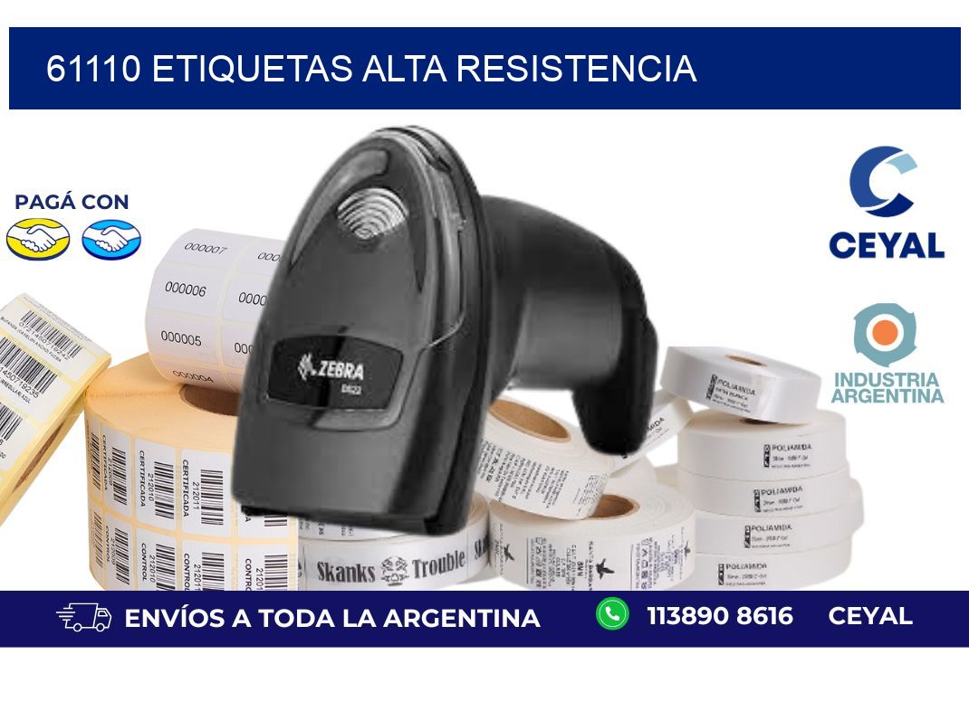 61110 etiquetas alta resistencia