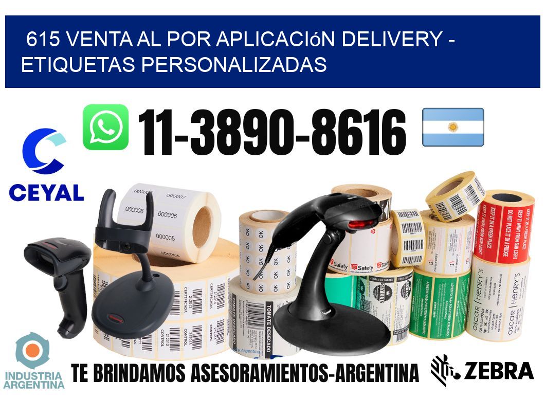 615 Venta al Por Aplicación delivery - Etiquetas Personalizadas