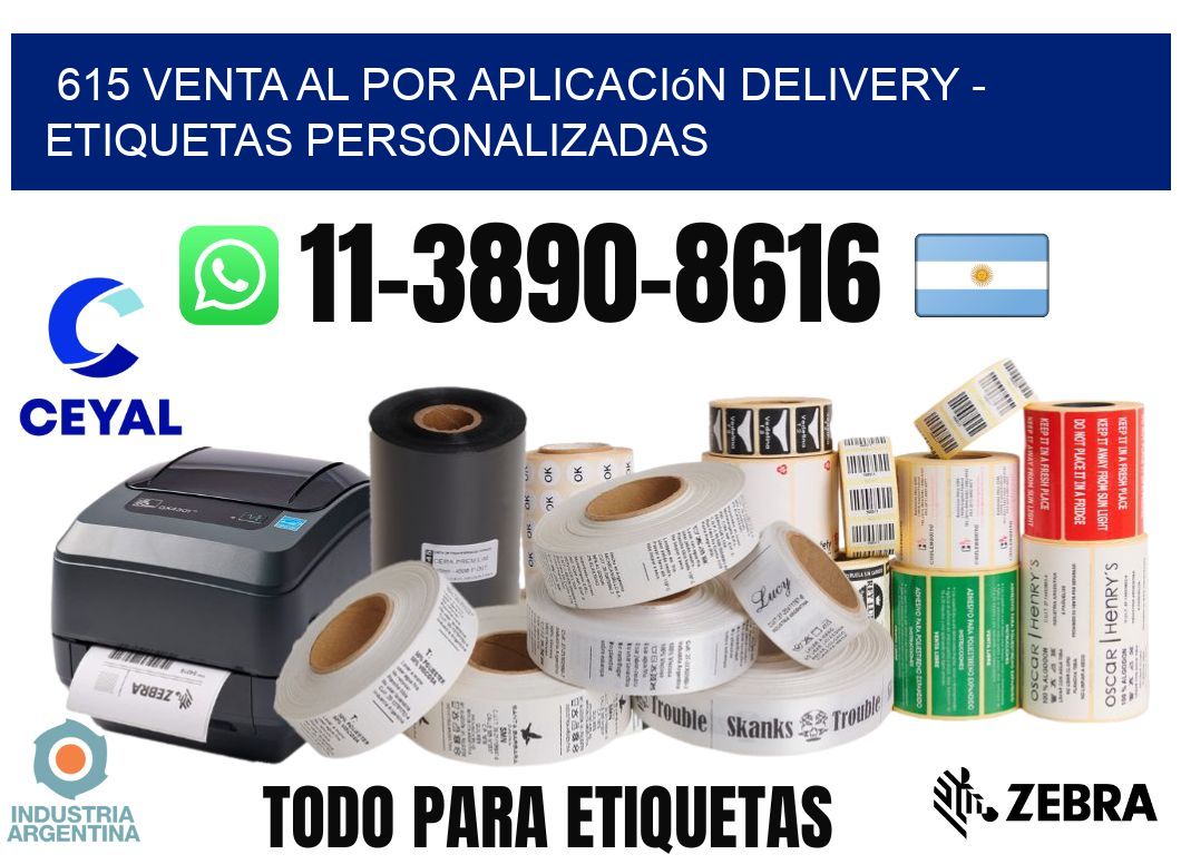 615 Venta al Por Aplicación delivery - Etiquetas Personalizadas