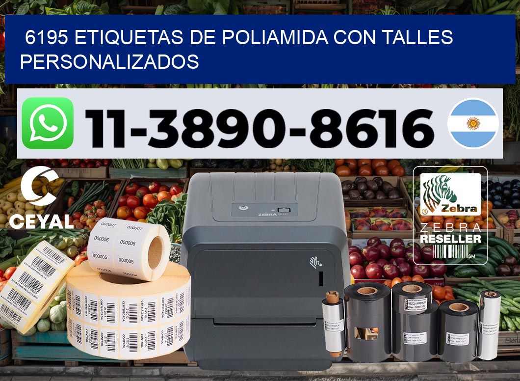 6195 Etiquetas de poliamida con talles personalizados
