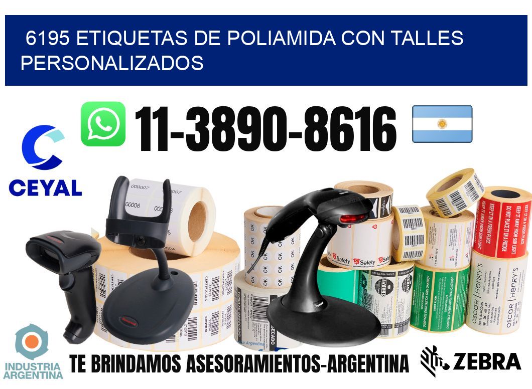 6195 Etiquetas de poliamida con talles personalizados