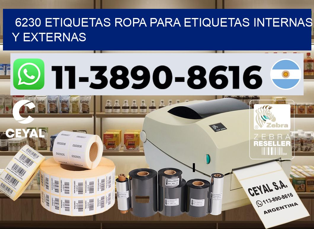 6230 Etiquetas ropa para etiquetas internas y externas