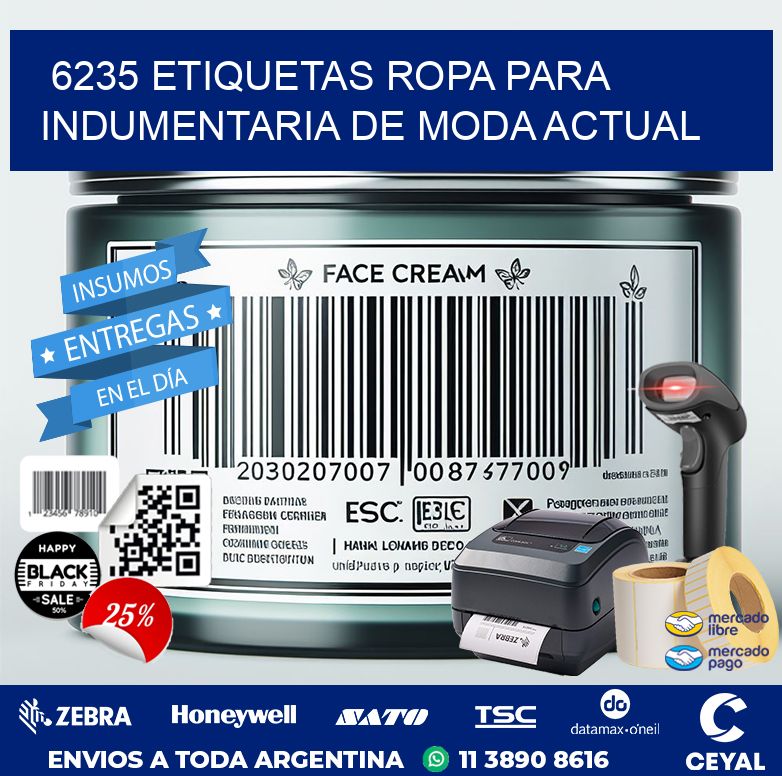 6235 Etiquetas ropa para indumentaria de moda actual