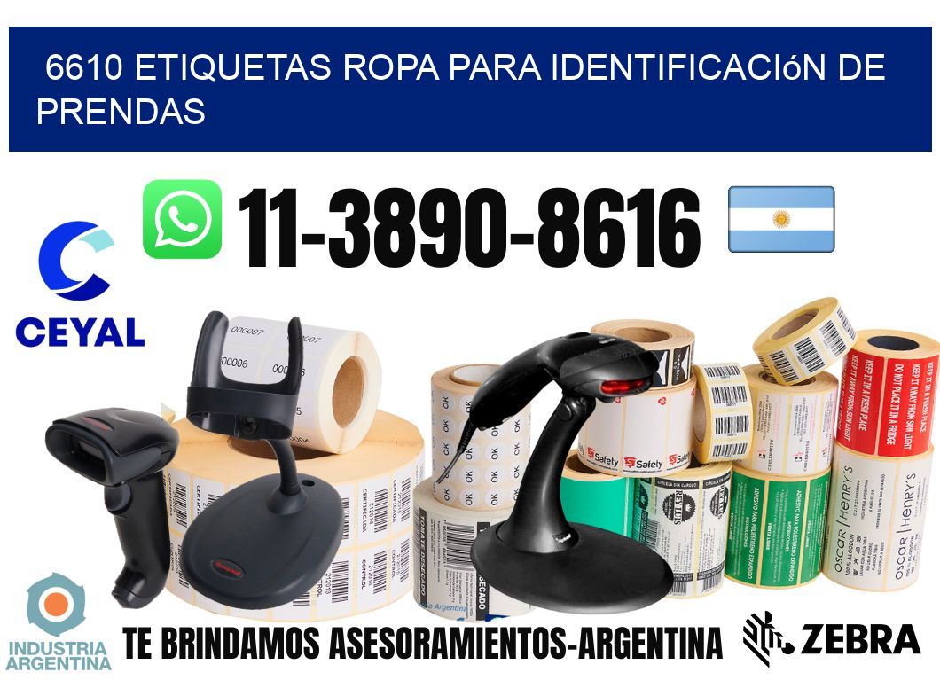 6610 Etiquetas ropa para identificación de prendas