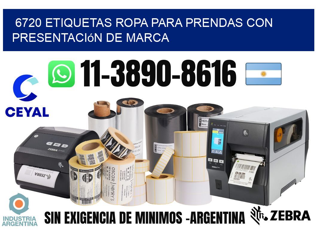 6720 Etiquetas ropa para prendas con presentación de marca