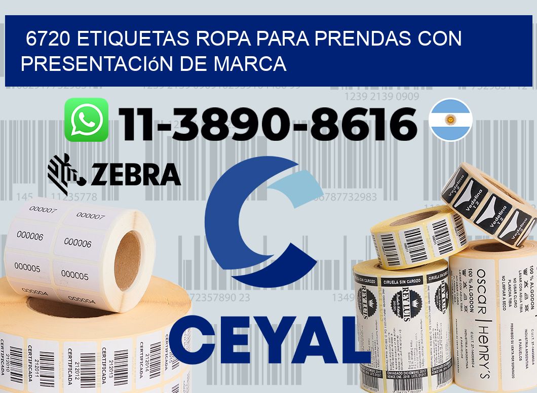6720 Etiquetas ropa para prendas con presentación de marca