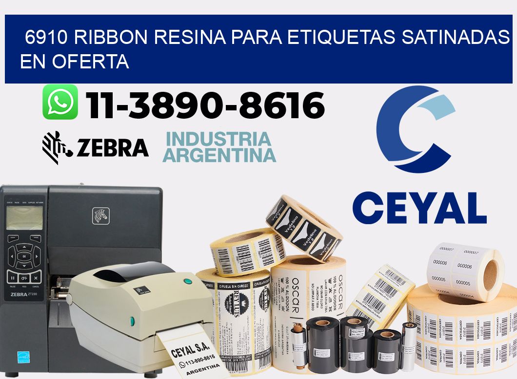 6910 ribbon resina para etiquetas satinadas en oferta