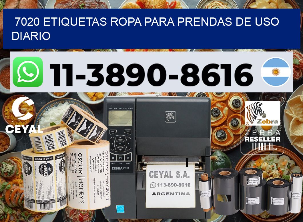 7020 Etiquetas ropa para prendas de uso diario