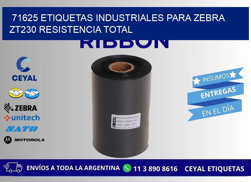 71625 etiquetas industriales para zebra zt230 resistencia total