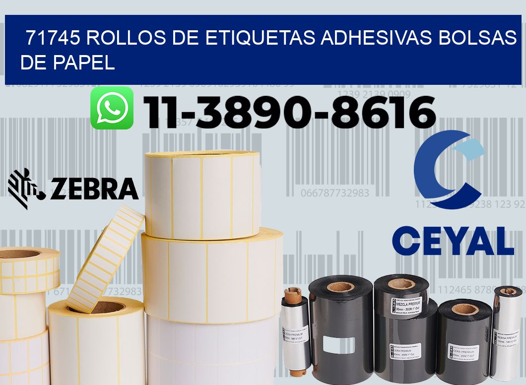 71745 rollos de etiquetas adhesivas bolsas de papel