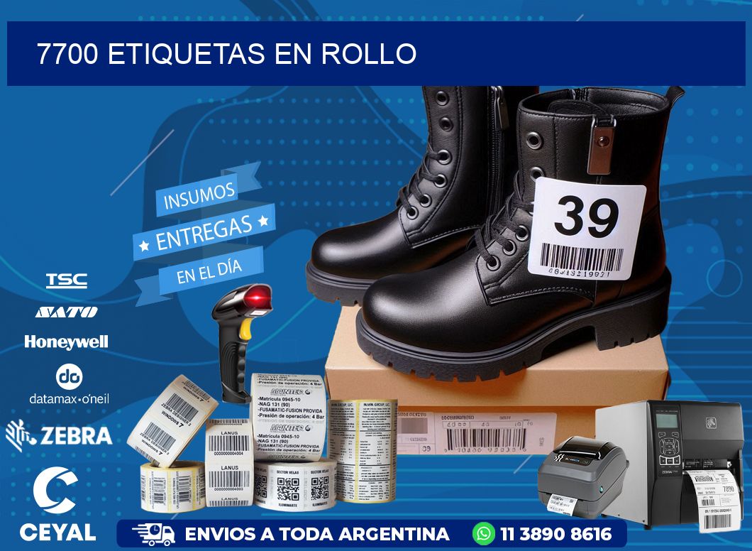 7700 etiquetas en rollo