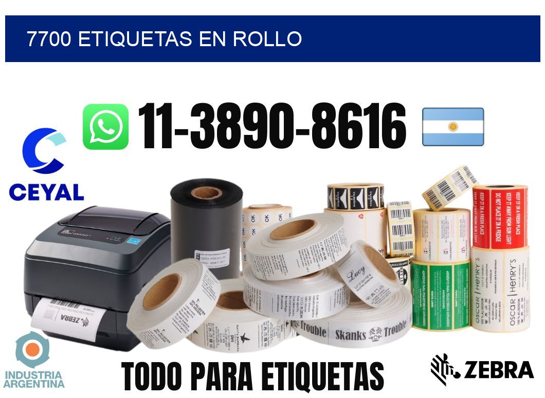 7700 etiquetas en rollo