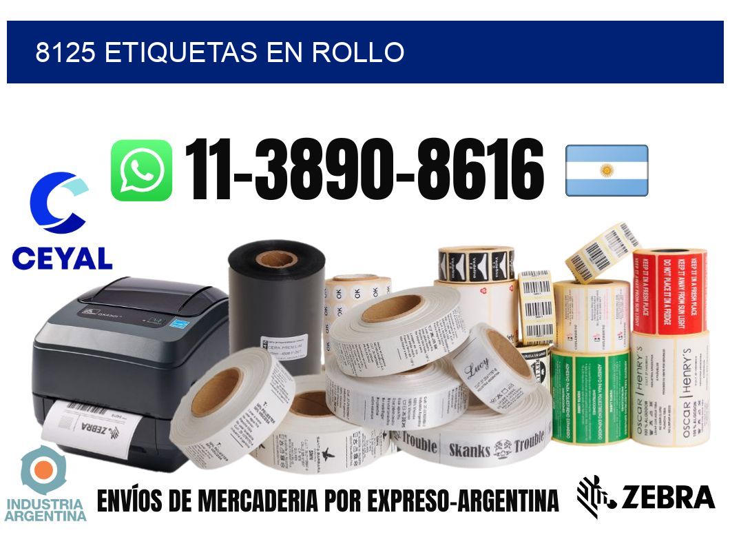 8125 etiquetas en rollo