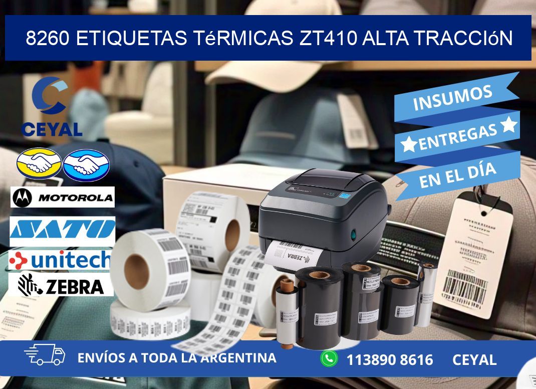8260 etiquetas térmicas zt410 alta tracción