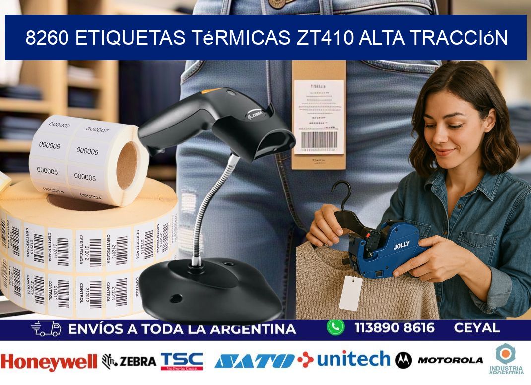 8260 etiquetas térmicas zt410 alta tracción