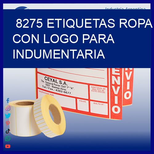 8275 Etiquetas ropa con logo para indumentaria