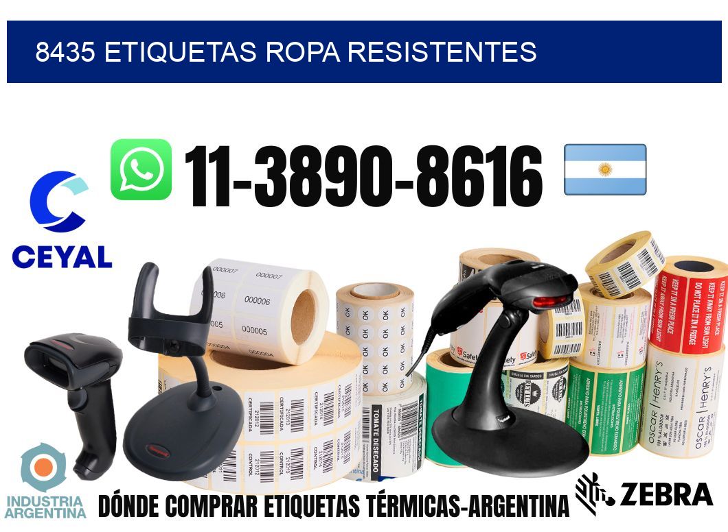 8435 Etiquetas ropa resistentes