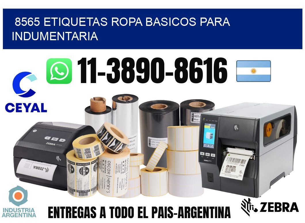 8565 Etiquetas ropa basicos para indumentaria