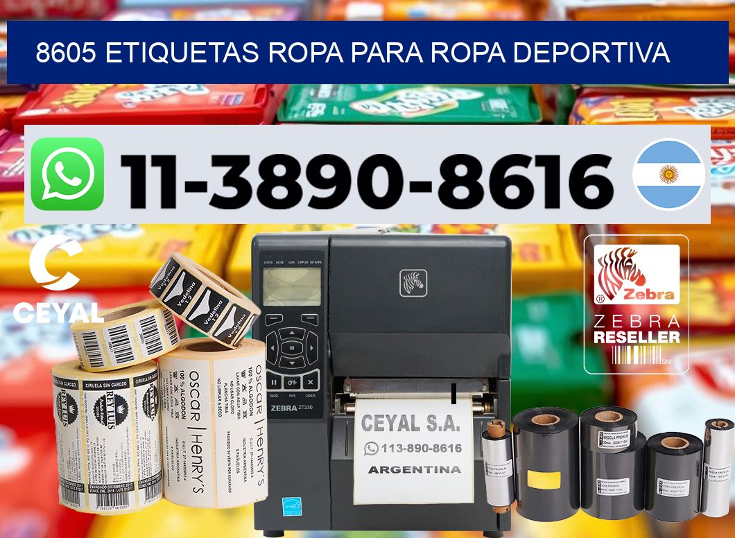 8605 Etiquetas ropa para ropa deportiva