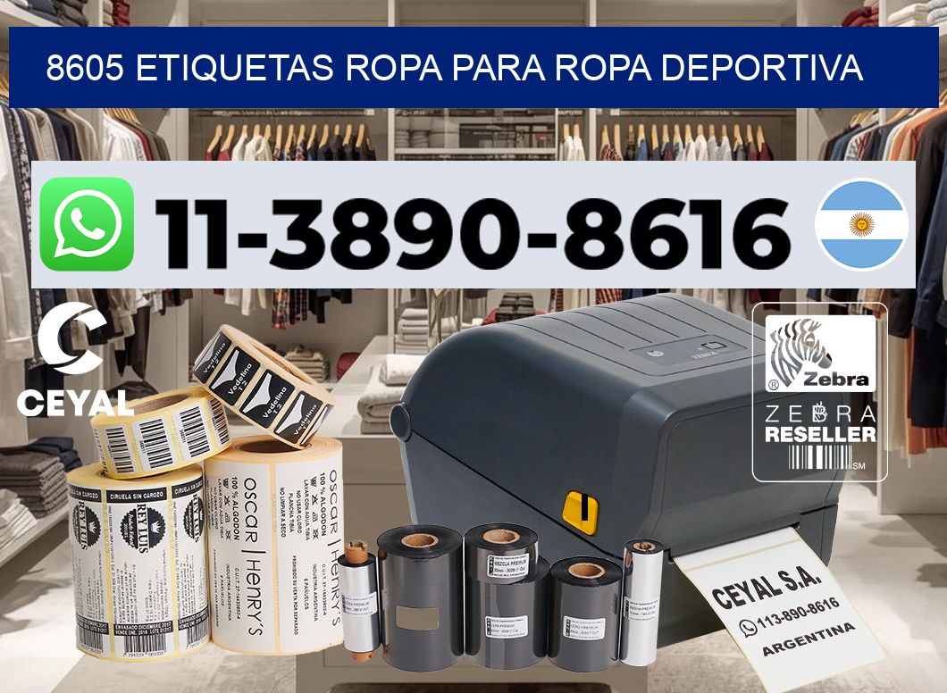 8605 Etiquetas ropa para ropa deportiva