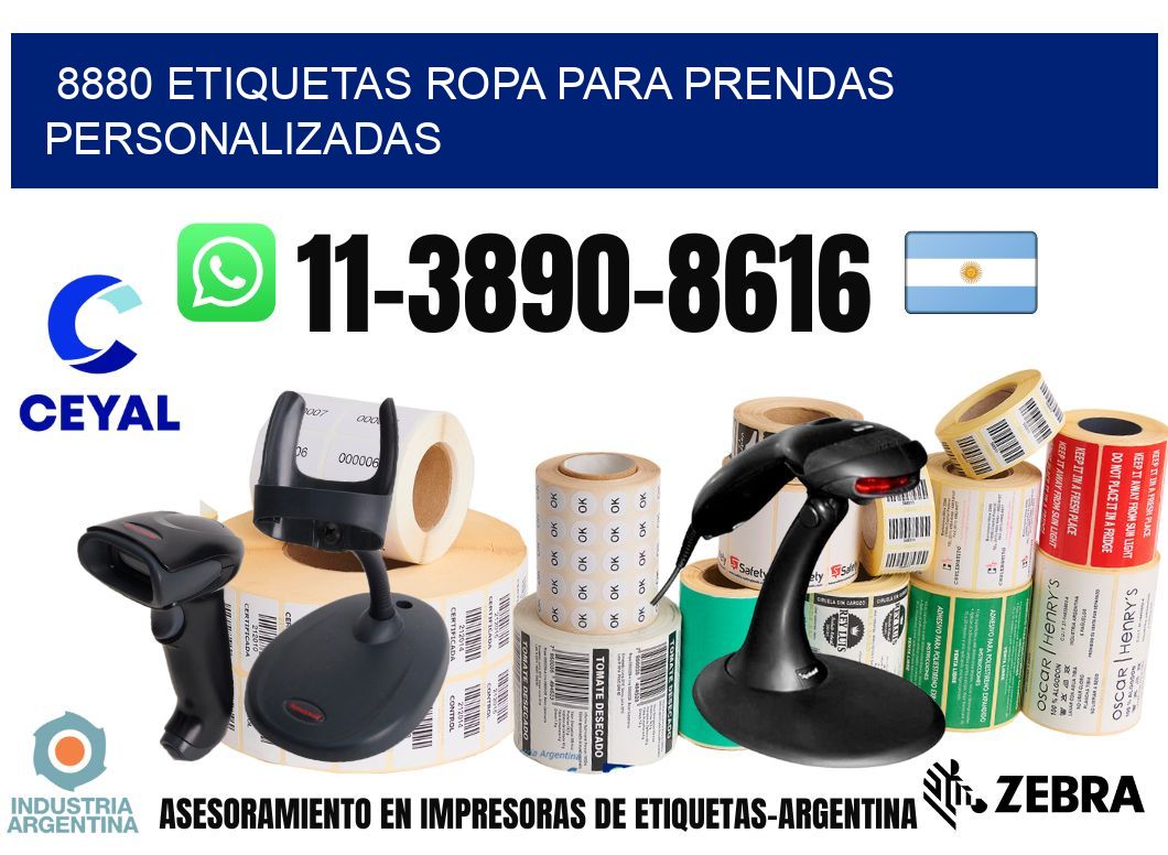 8880 Etiquetas ropa para prendas personalizadas