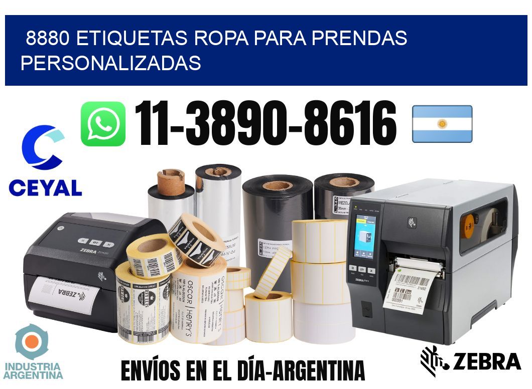 8880 Etiquetas ropa para prendas personalizadas