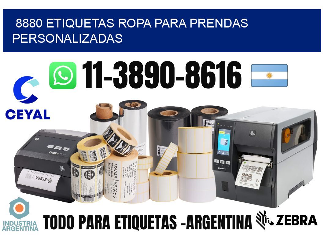 8880 Etiquetas ropa para prendas personalizadas