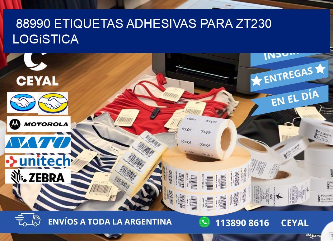 88990 etiquetas adhesivas para zt230 logística