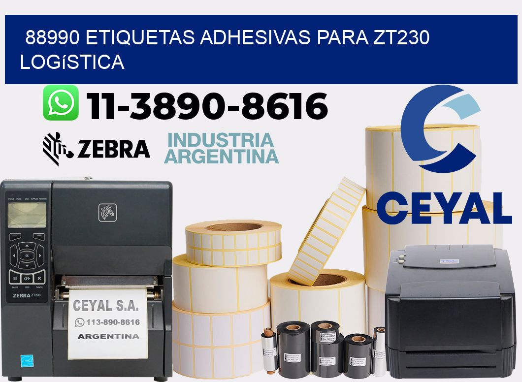 88990 etiquetas adhesivas para zt230 logística