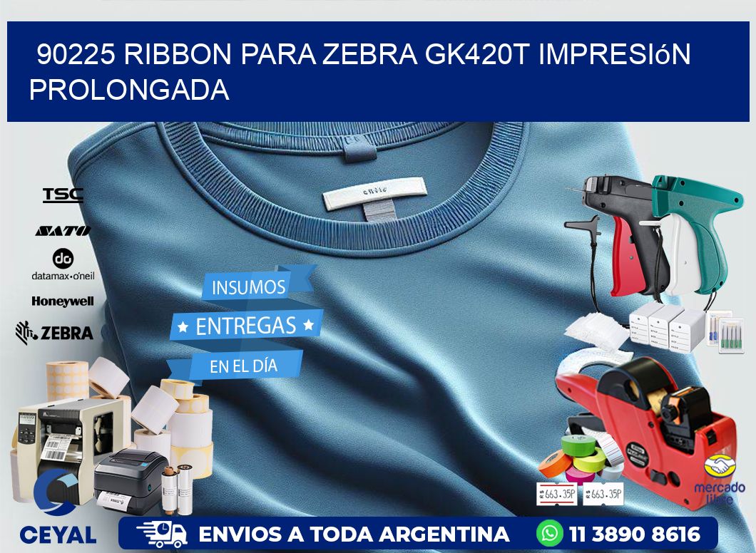 90225 ribbon para zebra gk420t impresión prolongada