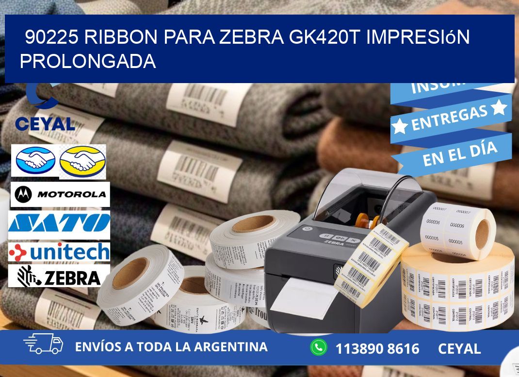 90225 ribbon para zebra gk420t impresión prolongada