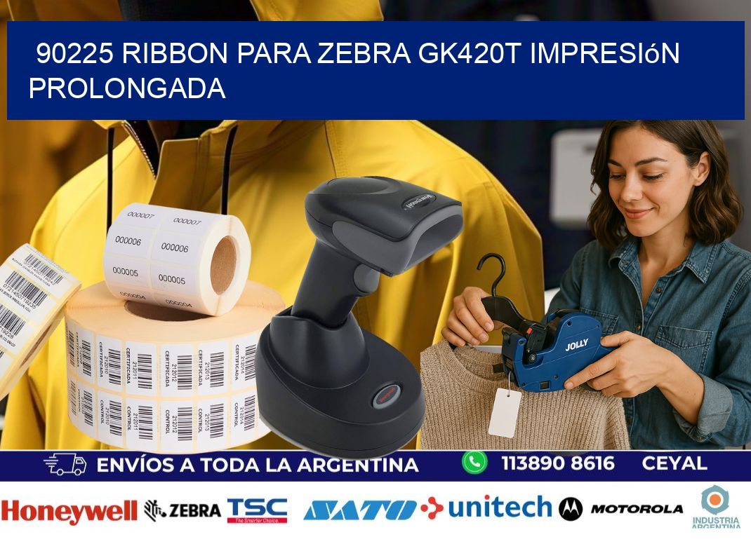 90225 ribbon para zebra gk420t impresión prolongada